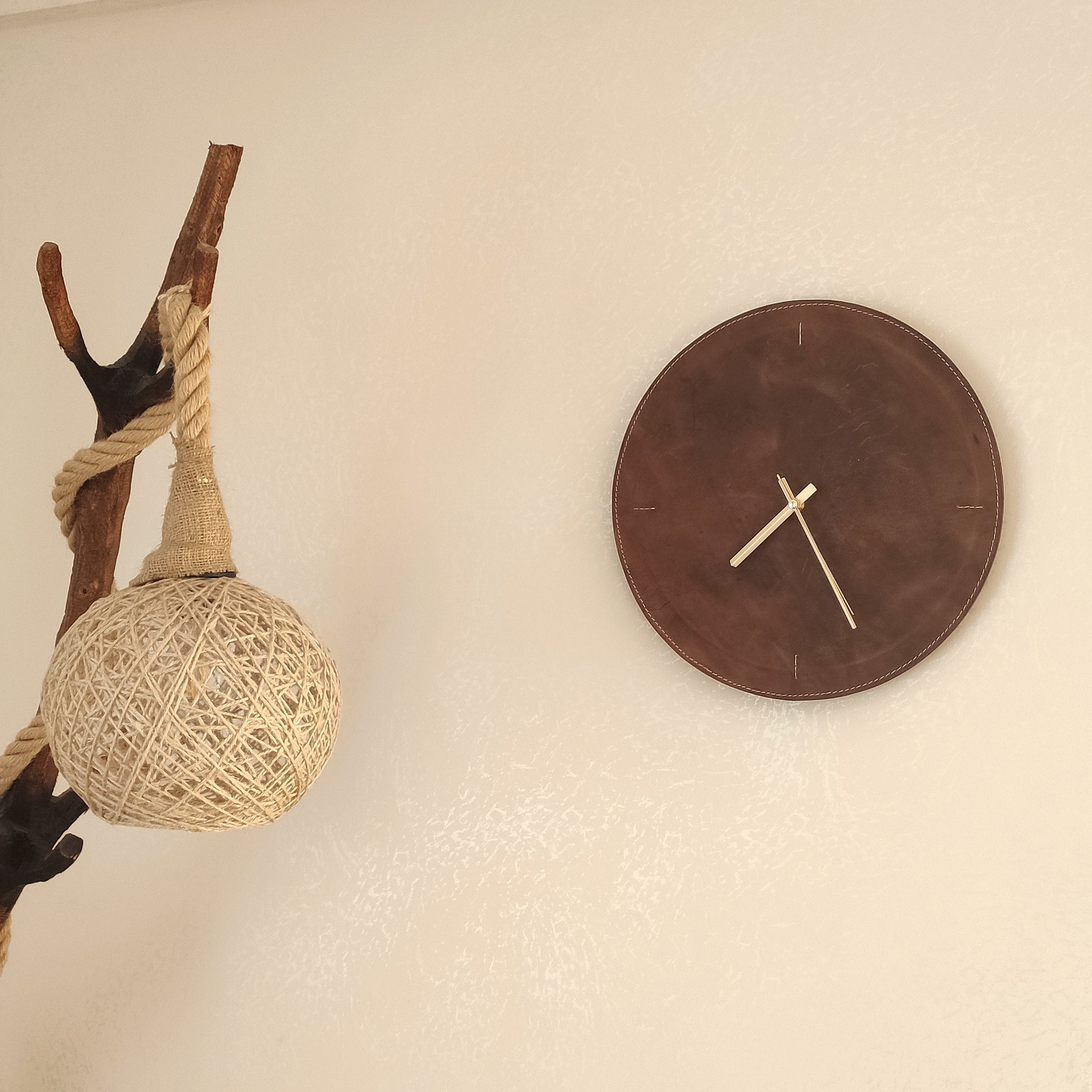 Leather Round Wall Clock