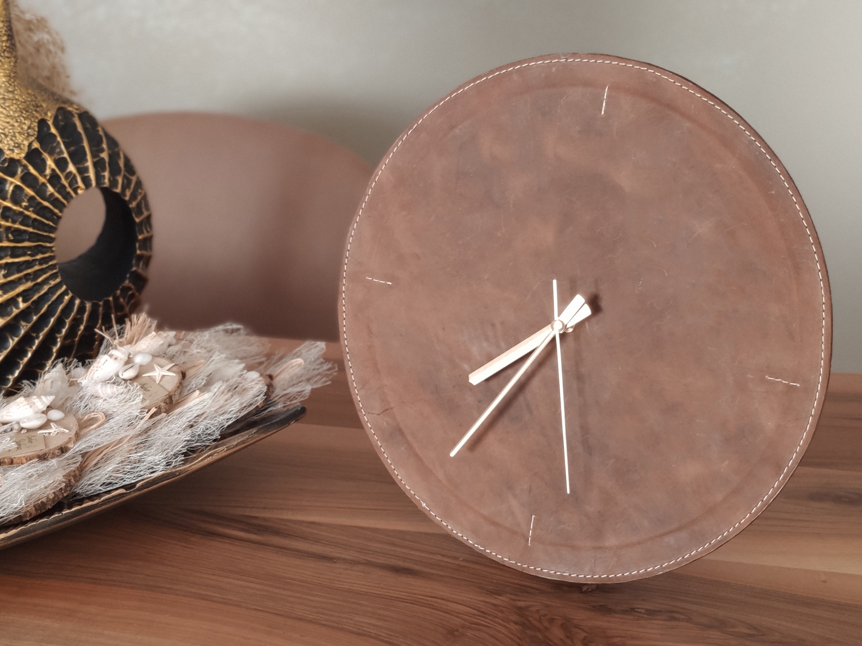 Leather Round Wall Clock