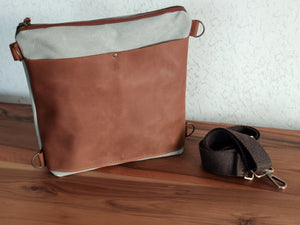 Waxed Canvas Convertible Backpack Tote Bag Crossbody Bag 