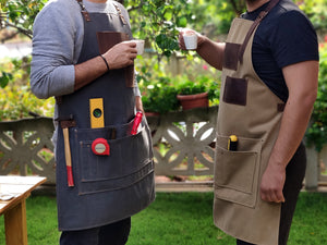 Waxed Canvas and Leather Apron For Men / For Women