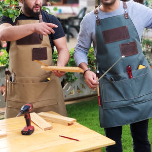 Waxed Canvas and Leather Apron For Men / For Women