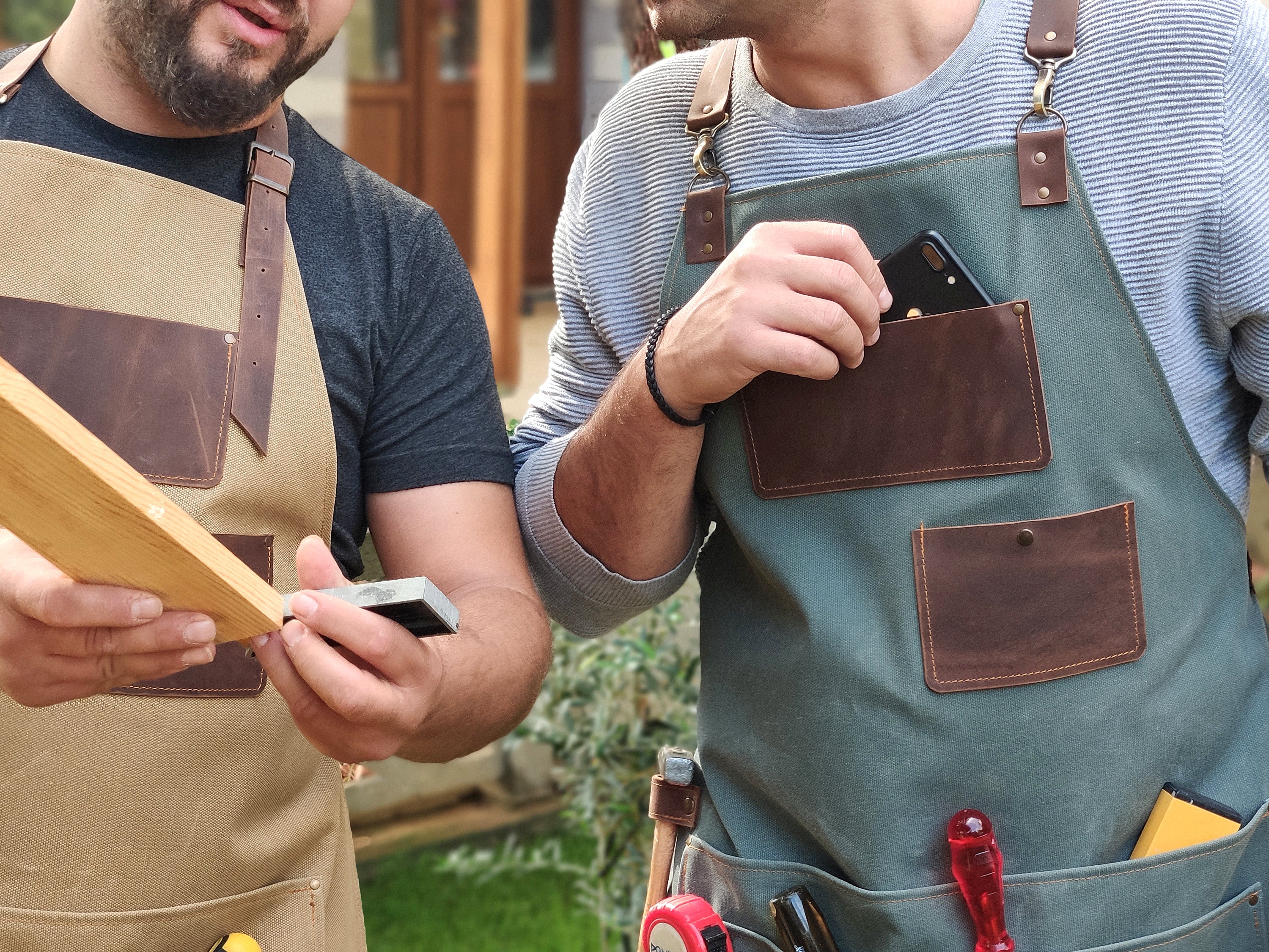 Waxed Canvas and Leather Apron For Men / For Women