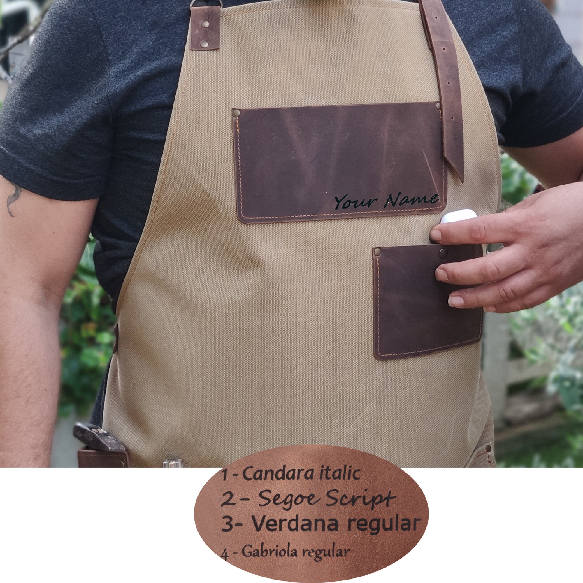 Waxed Canvas and Leather Apron For Men / For Women