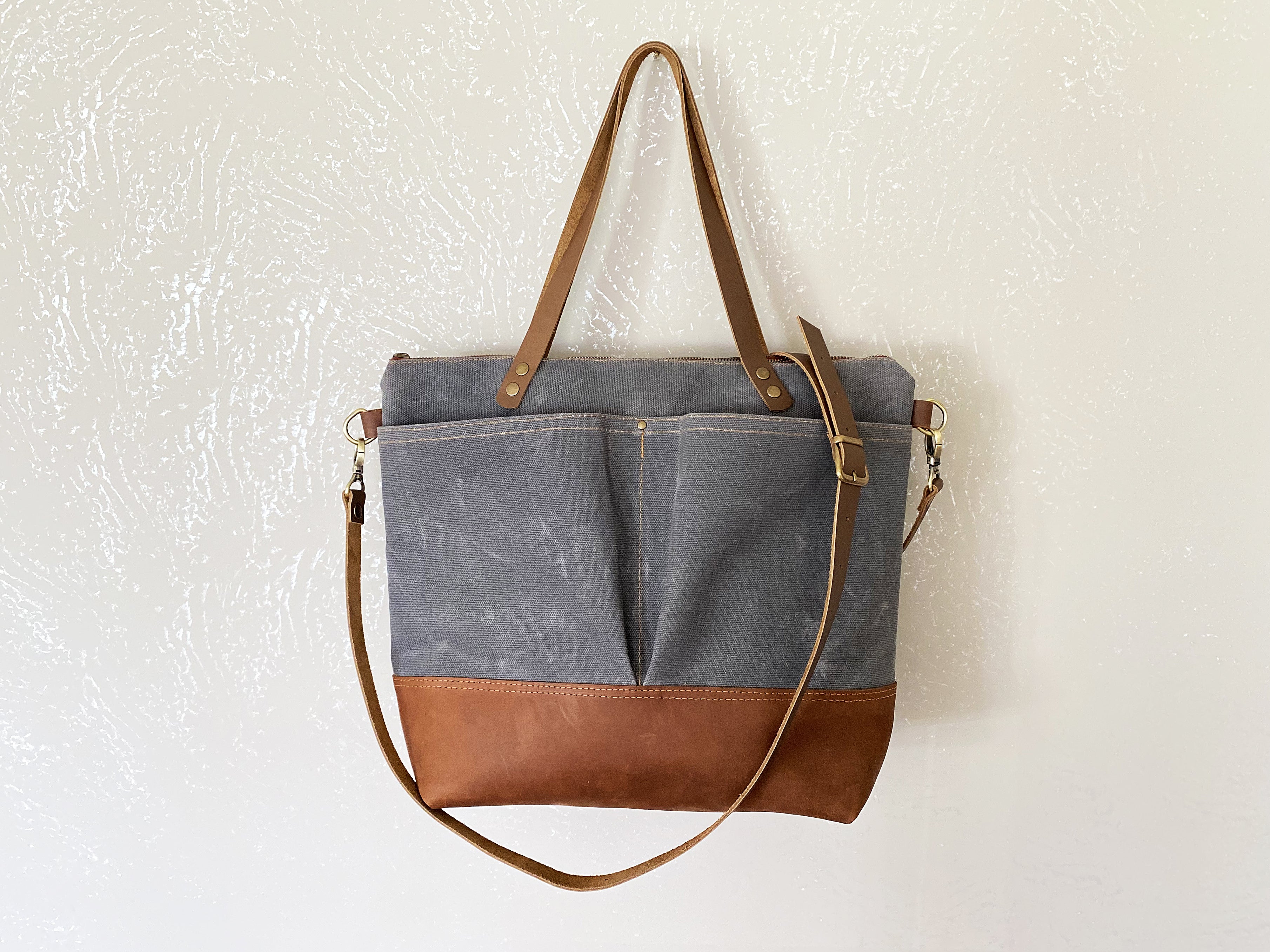 canvas leather diaper backpack Convertible Diaper Backpack / Tote bag / Crossbody Bag – harmonyhandcraftedco