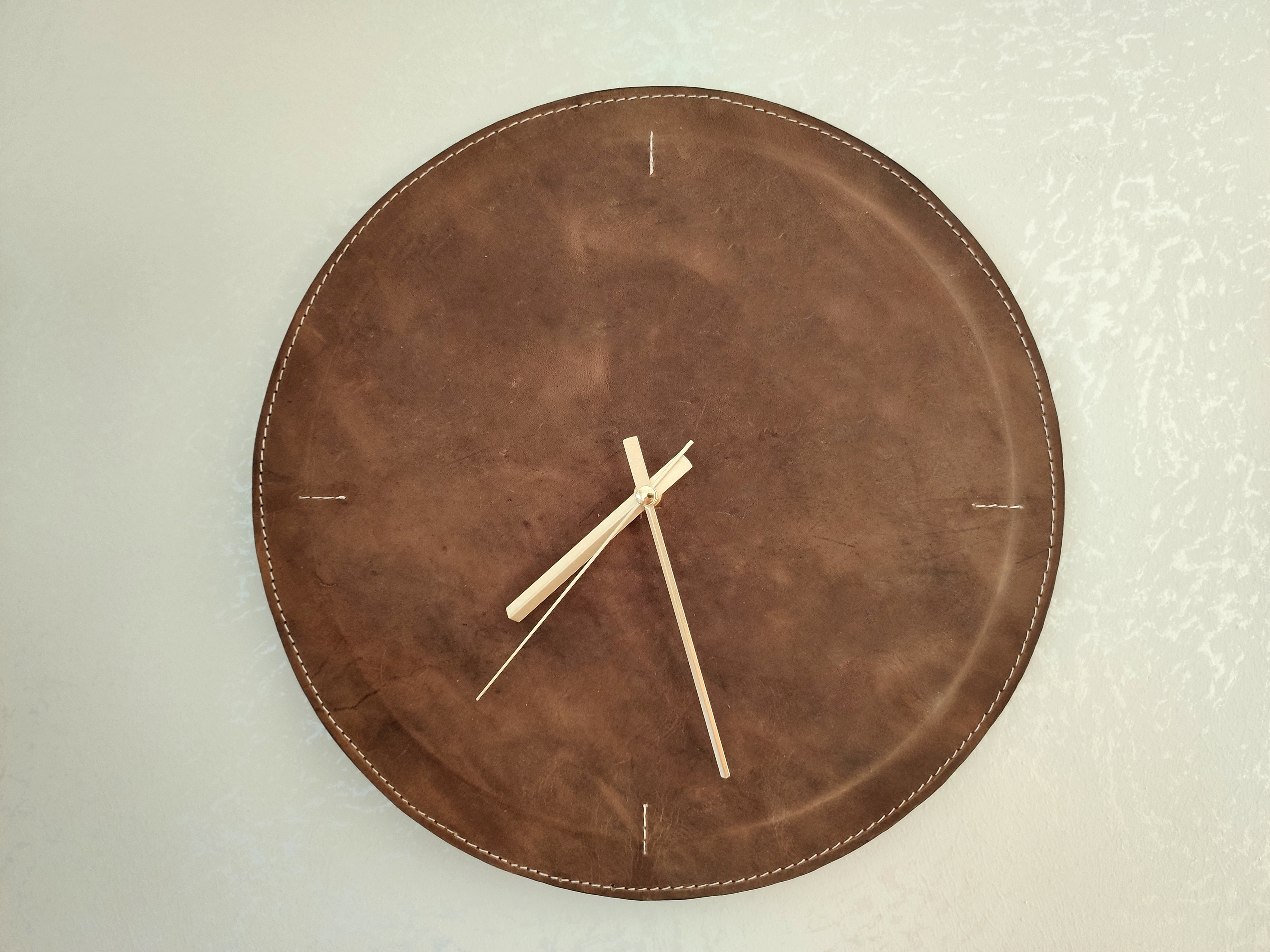 Leather Round Wall Clock